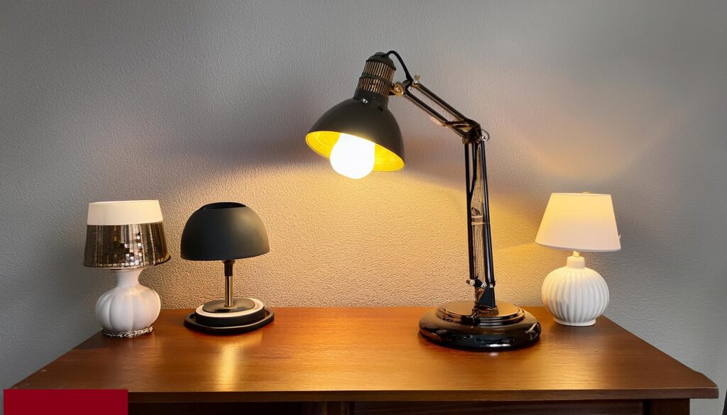 Various types of reading lamps including clip-on, floor, table lamps