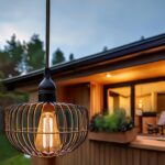 Battery operated outdoor pendant light creating cozy vibes